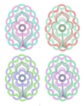 Preview: 609 Klöppelbrief  Osterei "Anemone"